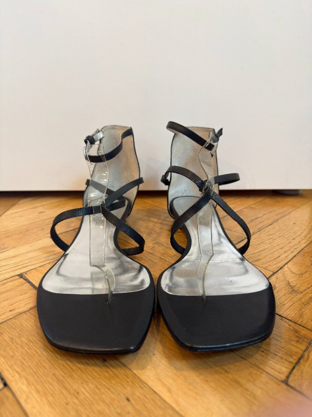 Kenneth Cole Black Strappy Sandals Size 11 – Minimalist Ankle Strap, Square Toe